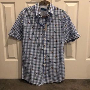 Bermuda Styles gingham short sleeve button down